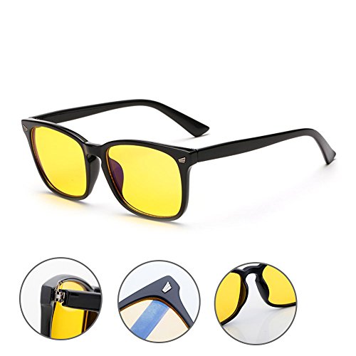 Blue light blocking gaming glasses anti glare yellow lens eyewear for pc laptop gamer computer reading