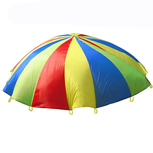 VORCOOL Enfants Jouet Parachute 3,6 ft pour l'activité de Construction de l'équipe de Gymnastique et Jeux de Plein air Jouer au Parachute