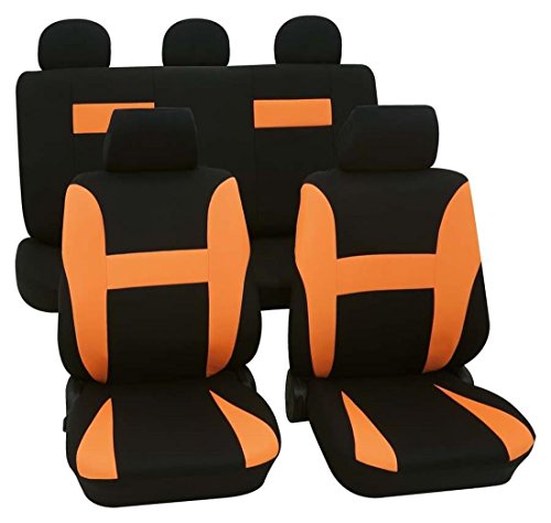 Faszination 77477 Car Seat Covers Complete Set Black Orange