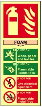 Scan SCA1591 Self Adhesive PVC Sign - Fire Extinguisher Composite - Foam - Photoluminescent 75 x 200mm