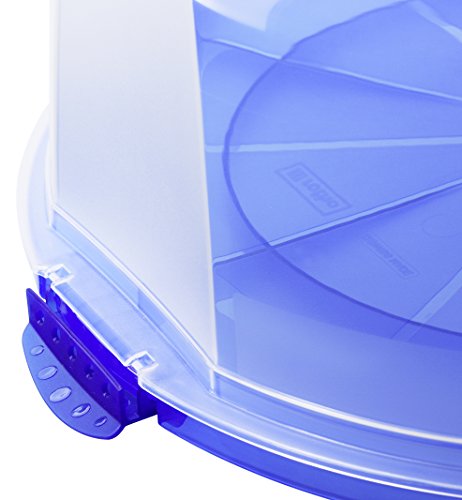 Rotho Tortenglocke „Fresh“ – Kuchen-Transportbox aus Kunststoff (PP), mit sicherem Verschluss und bequemem Tragegriff, spülmaschinengeeignet – blau/transparent, ca. 35,5×34,5×16,5 cm (LxBxH) - 5