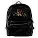 Produktbild HOJJP Schultasche Unisex Classic Canvas Backpack I Love Vegas J'aime Vegas Unique Print Style,Fits 14 Inch Laptop,Durable,Black
