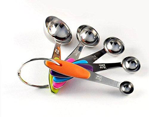 Leisial 5Stk Messbecher Messlöffel Set Silikon Griff für Küche Backen - 2