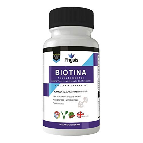 Biotina Naturale Assorbimento Plus | Convertire il cibo in energia | Aumentare il metabolismo di grassi e carboidrati | Benefici sulla pelle, sulla crescita dei capelli e la salute delle unghie | Mantenere il corretto funzionamento del sistema nervoso | Aiuto per la crescita delle cellule | Abbassare il colesterolo | Contribuisce alla perdita di peso | Adatto per vegetariani e vegani | Garanzia Rimborso del 100%