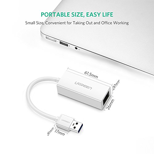 USB 3 0 a Gigabit Ethernet  UGREEN USB 3 0 a RJ45 Ethernet Adaptador Tarjeta de Red Externa 1000Mbps para Nintendo Switch  PC o Port  tiles de Windows 10  8  7  XP  Vista  Mac OS 10 6 y Superior  Linux  Blanco 