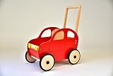 SchwabenKids Auto rot oder blau Bremse Lauflernwagen Puppenwagen Lauflernhilfe Holz Gehfrei Clip Räder Holzpuppenwagen