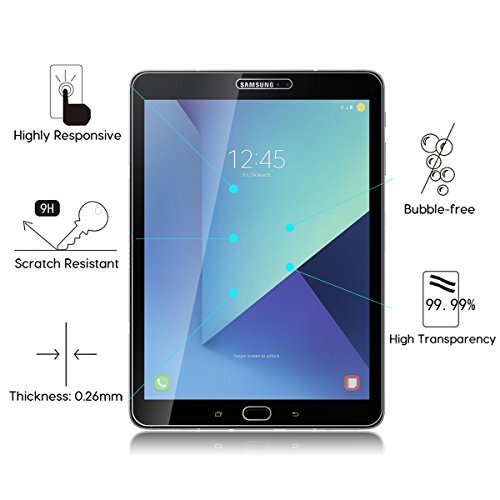 VIFLYKOO Samsung Galaxy Tab S3 9.7 Panzerglas Schutzfolie, Härtegrad 9H superdünn kratzfest HD Klar Ballistic gehärtetem Glas Displayschutzfolie für Samsung Galaxy Tab S3 9.7 - 2