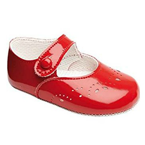 Earlydays Baypods - Zapatos primeros pasos de Material Sintético para niña Rojo rojo (Red Patent)