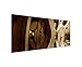 Produktbild 150x50cm Wandbild Panorama Fotoleinwand Bild in Sepia Autoreifen Mercedes G63 AMG