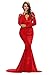 Produktbild Neue Damen Rot Samt Lang Mermaid Abendkleid Party Ball Cocktail Cruise Kleid Größe M UK 10–12 EU 38–40