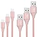 Produktbild VemMore Micro USB Kabel Nylon 3-Pack [0.9m,1.8m,3.0m] Schnellladekabel High Speed Sync und Ladekabel für Android Smartphones, Samsung Galaxy, HTC, Huawei, Sony, Nexus, Nokia, Kindle und mehr - Rose Gold