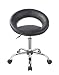 Produktbild Duhome Drehstuhl Hocker Mit Rollen SCHWARZ DH0421 Hocker Mit Lehne Höhenverstellbar Drehhocker Stuhl Rollhocker Sitzhocker