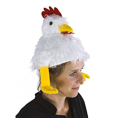 P'tit Clown 75230 Chapeau Fourrure Poule Blanche Adulte - Blanc