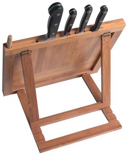 CTA Digital Bambus Tablet-Ständer Halterung für iPad Air und iPad 2/3/4 Verstellbar mit Integriertem Messerblock und Eingabestift Stylus – Natur - 7