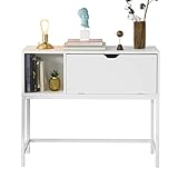 Capacidad de carga: 60 kg SoBuy FSB21-W Mesa de Entrada Recibidor Mesa de Consola con Cajón 92 x 30 x 80 cm ES