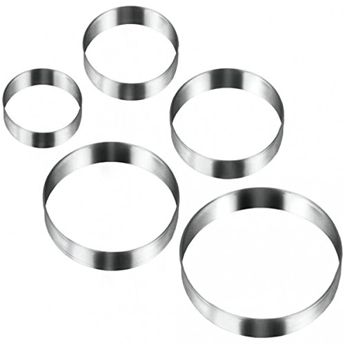 Metaltex 252375010 Ausstecher "rund", 5-er Set, Edelstahl, silber