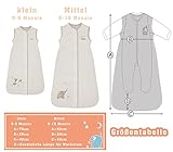 Unisex Babyschlafsack – Ultra weich 100% Baumwolle Größe 80 cm ca. 6-18 Monate Elefant - 5