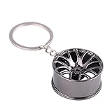 llaveros para coche a ganchillo Material: Aleación Kentop Llavero metálico de Rueda de Coche de Cadena Llaveros Negro