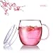 Produktbild oneisall dgybl076 500 ml hitzebeständig Borosilikatglas klar Glas Teekanne mit flache Cover und Sieb, Blume Tee Kaffeekanne-Ei