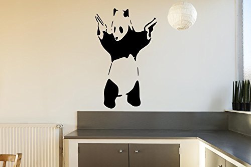 Supreme Products Banksy Panda avec Pistolets Sticker Mural en Vinyle * * Plus de Tailles et de Couleurs * * - BA2, Large 80 x 50 cm