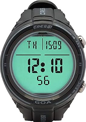 Cressi Sub S.p.A. Goa Ordinateur de Plongée et Horloge Mixte Adulte, Noir/Gris, Uni