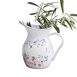 Raffinierter Schimmer Loberon Krug Batilda, Stahl/Papier, H/Ø ca. 18/12,5 cm, weiß