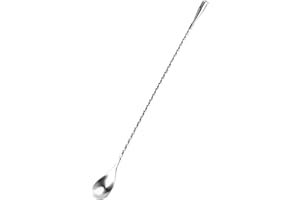 CANDEON Barlöffel Cocktail-Mischlöffel, 31cm /12 Zoll Cocktail Rührlöffel Lange Barlöffel Cocktail-Rührer Löffel Edelstahl Cocktail Löffel Gedrehter Stiel Cocktail Stirrer Zum Mixen Von Getränken