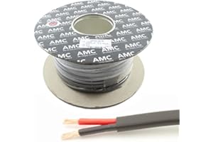 JLW 42 AMP Rated 4.5mm² Twin Core Cable Wire LED Lights (10M Coil) - Black & Red - Copper - 2 Strand - Automotive & Marine Compatible