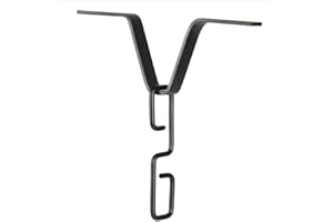 HONSEADEK Catena antipioggia antiruggine a forma di V, gancio in ferro professionale progettato per un facile collegamento tra catene da pioggia e pluviali (nero)