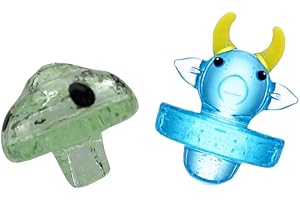 WONBEST Quarz Bubble Cap Nagel Carb Cap für Rigs Banger Glas Bubble Cap Lovely Pattern Caps Covers Glow in Dark(2PCS)