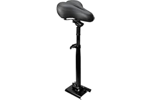 Apachie Height Adjustable Electric Scooter Seat – Quick Release, Built-in Shock Absorber, Cushioned Comfort, Easy Installation, Fits Most E-Scooters (13cm-19cm Kickboards), Foldable Design