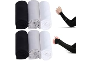 KASESSS 6 Pairs Arm Sleeves UV Protection, Cooling Arm Sleeve, Arm Sleeves Men Women, Breathable Gaming Sleeve, Sun Protection Arm Sleeves for Outdoor Activities Cycling Driving Hiking, 3 colours