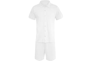 GEFOMUOFE Herren Sommer Jumpsuit kurz Anzug Overall Sport Jogging Training Anzug Freizeitanzug Einteiler Streetwear Bekleidung One-Piece Kleiderknopf Casual Onesie Herren Shorts Schlafanzug