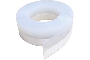 COLISAL Burlete bajo Puerta de Silicona Transparente, Tira de Sellado Autoadhesiva para Ventana, Aislamiento Acústico a Prueba de Viento y de Polvo 5M/35mm