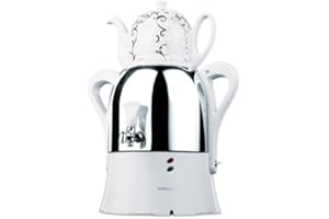 Korkmaz A342 Samovar électrique avec théière blanche