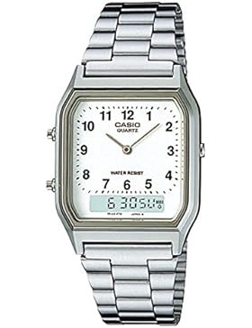 Casio Collection - Unisex-Armbanduhr mit Analog/Digital-Display und Edelstahlarmband - AQ-230A-7BMQYES