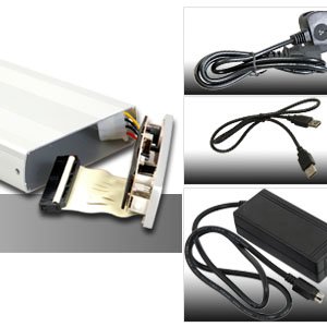 ALU Externes 3,5″ USB 2.0 Festplatten Gehäuse Case IDE HDD silber - 3