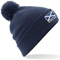 SHIPITNOW Berretto Bandiera Union Jack con Pompon - Beretto di Acrilico Spesso e Caldo - Capello Invernale Bandiera Inglese Donna o Uomo (Blu Navy