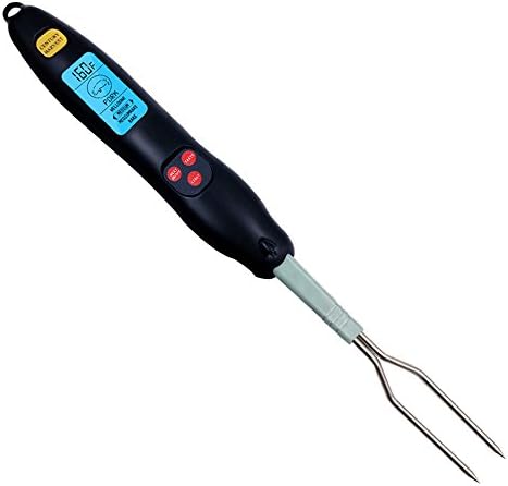 Digital Meat Thermometer with Long Fork, DIWENHOUSE Instant Read Cooking Thermometer with LED Screen and Ready Alarm, Perfect Tool for Kitchen Outdoor BBQ and Grilling (Full LCD Screen&amp;Backlight)