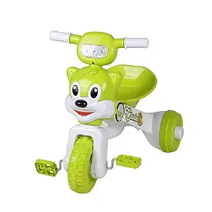 Fun Ride Charlie Cat Foldable Tricycles with Music and Lights for Boys and Girls of 2-4 Years (Green, Weight Upto 18 Kg)