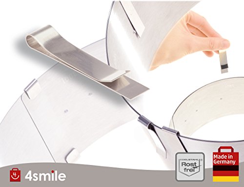 Menz Tortenring mit Skalierung, 1 Stück, 8,5 cm hoch, Durchmesser verstellbar von 16 bis 30 cm, Rostfreier Edelstahl – Kostenlose Lieferung - 2