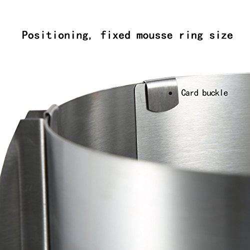 ONEDONE Edelstahl 6 zu 12 inch verstellbar Mousse Ring Kuchen Backform Form Tortenring Rahmen Kuchenform Kuchenring Backrahmen Kuchenrahmen Tortenform mit Skala - 4