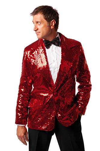 Preisvergleich Produktbild Pailetten Herrensakko, Rot, Gr. 54