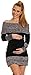 Happy Mama Women's Maternity Bardot Knitted Jumper Dress Pullover Sweater. 913p (Black, 10/14)