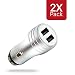 Produktbild MyGadget 2 x Dual USB Auto Ladegerät - 2 Ports (2,1A/1A) Mini KFZ Ladeadapter - Zigarettenanzünder Adapter z.B. für Apple iPhone, Samsung Galaxy - Silber