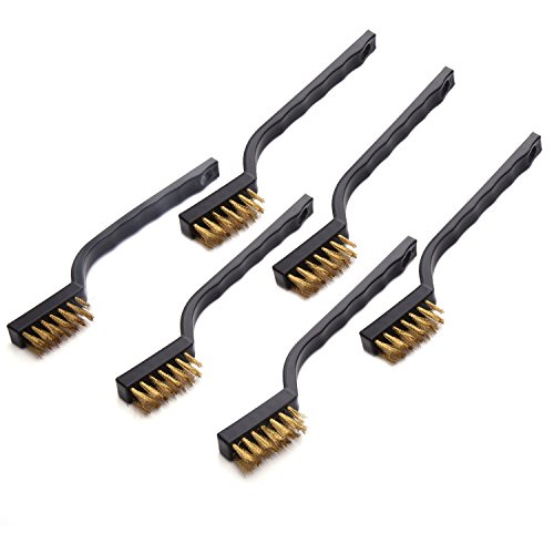 eBoot Mini Drahtbürste Set für Reinigung von Schweißschlacke und Rost, 6 Stück, Messing