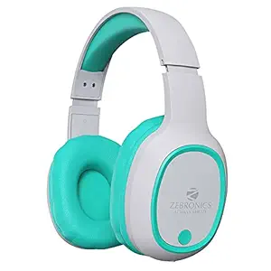Zebronics Zeb-Thunder Wireless BT Headphone Comes with 40mm Drivers, AUX Connectivity, Built in FM, Call Function, 9Hrs* Playback time and Supports Micro SD Card (Sea Green)