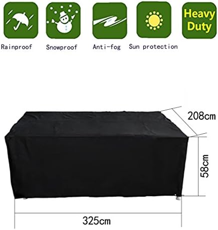 Anderlay Furniture Covers Polyester Oxford Waterproof Outdoor Garden Furniture Table and Chair Covers Black (325×208×58CM)