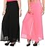 BuyNewTrend Black Pink Georgette Palazzo Pack of 2 RS.449.00