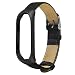 Produktbild Ersatzarmbänder Ersatz für Xiaomi Mi Band 4 Armband,Leder Replacement Wrist Ersatz-Armband Strap Band Uhrenarmband Handgelenk Band Ersatz Armband Band Bügel + Metallkasten (Schwarz)